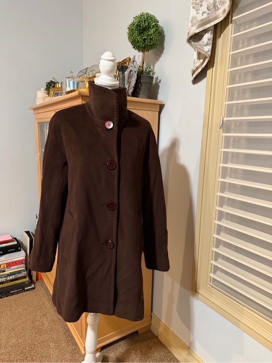 Ellen Tracy Jackets & Blazers - NWOT Ellen Tracy Angora Wool Blend Pea Coat Size 6 Brown
